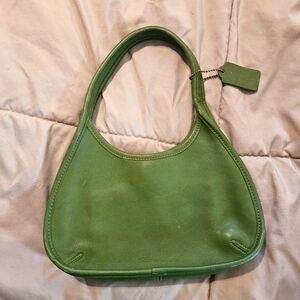 VINTAGE SAGE GREEN COACH ERGO MINI LEATHER BAG